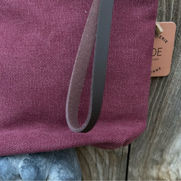 Zede Paris Trocadero Pouch Canvas Leather Bordeaux - Picture 5 of 16